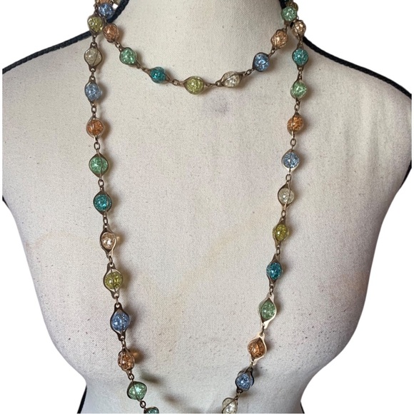 🔸Vintage Necklace Crackle Glasses Beads🔸 - Picture 5 of 12